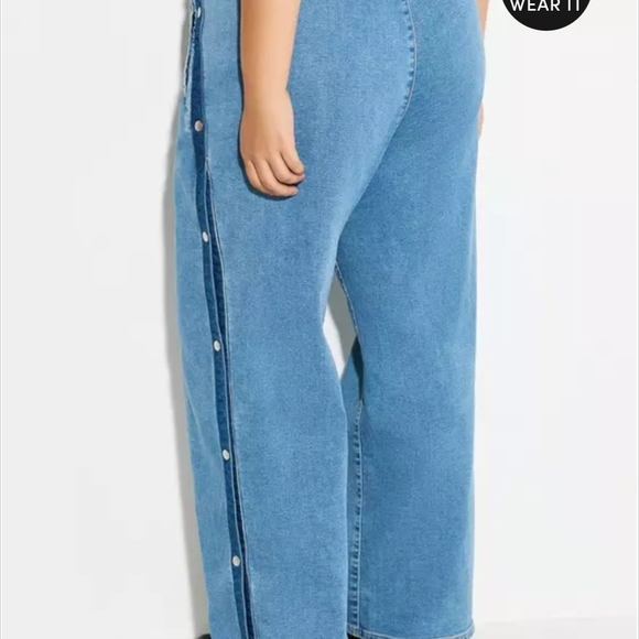 Torrid Blue Flare Jeans with Side Snaps - Picture 3 of 6